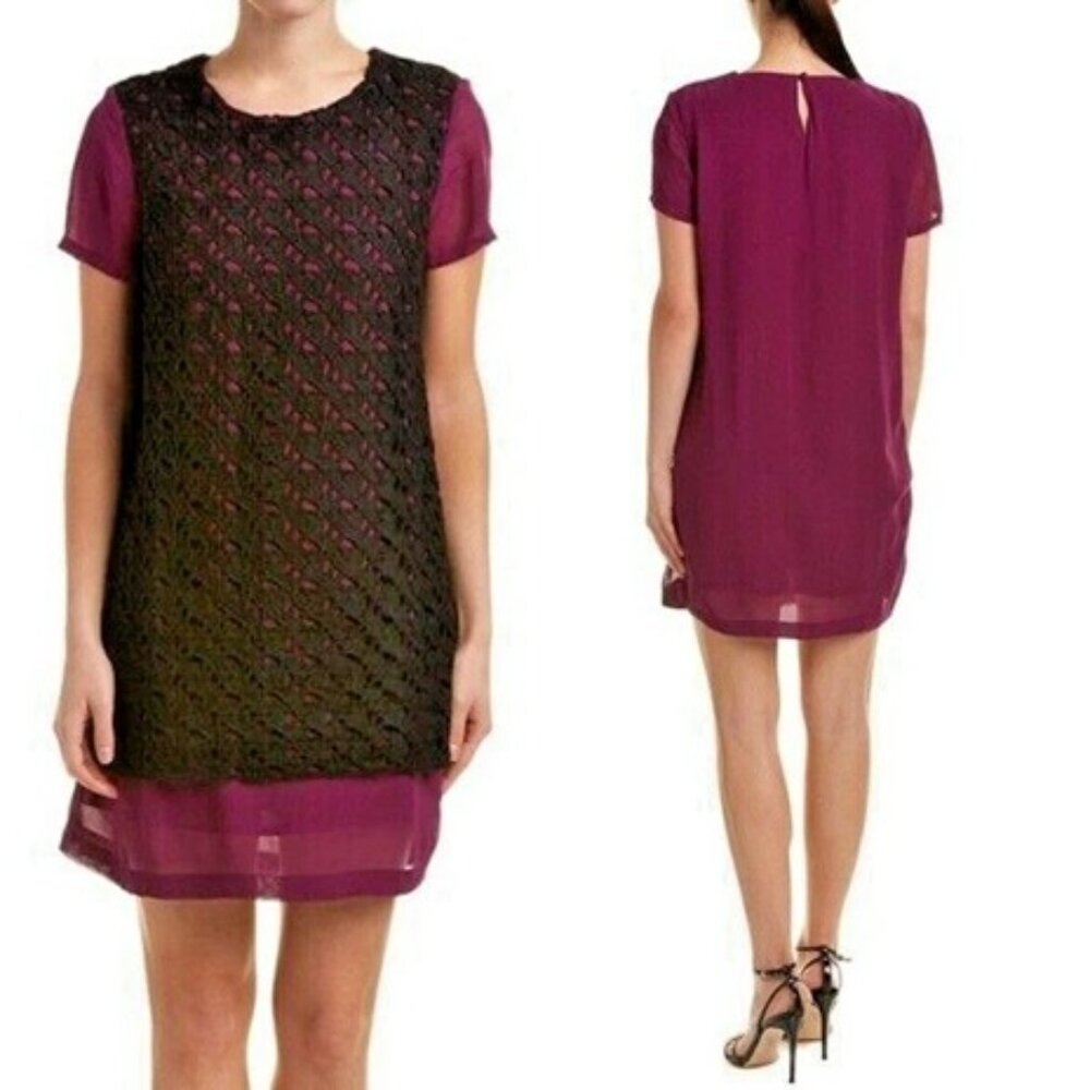 French Connection Lace Front Shift Dress